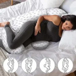 Boppy - Almofada Dorminhoca Lateral de Corpo Inteiro, Mirage Branco e Cinza