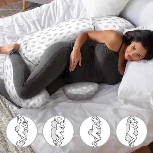 Boppy - Almofada Dorminhoca Lateral de Corpo Inteiro, Mirage Branco e Cinza