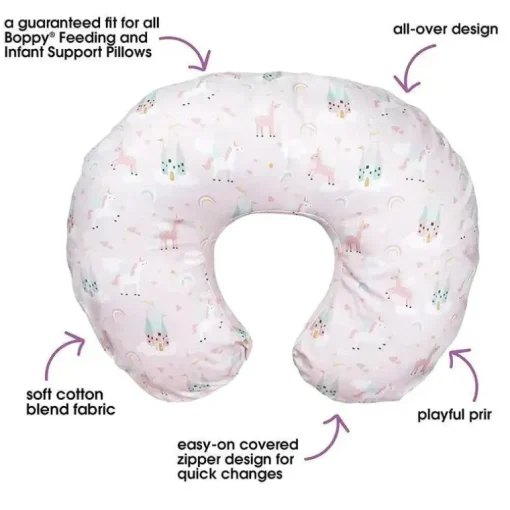 Boppy - Capa de Almofada de Enfermagem, Unicórnios Rosa