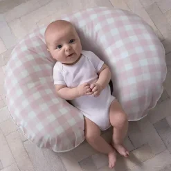 Boppy - Capa de travesseiro, xadrez gigante rosa/branco