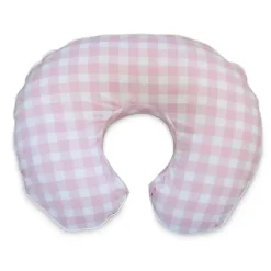 Boppy - Capa de travesseiro, xadrez gigante rosa/branco