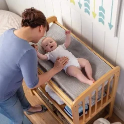 Boppy - Capa para trocador, tecido minky canelado cinza