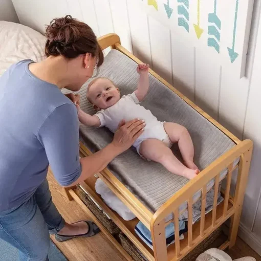Boppy - Capa para trocador, tecido minky canelado cinza