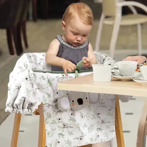 Boppy - Carrinho de compras e capa para cadeira alta com bolsa de armazenamento, coala verde cinza