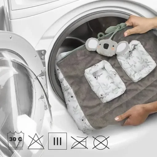 Boppy - Carrinho de compras e capa para cadeira alta com bolsa de armazenamento, coala verde cinza