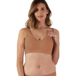 Bravado body seda sem costura sutiã de amamentação canela