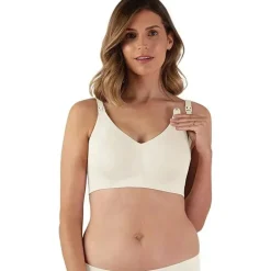 Bravado corpo seda sem costura sutiã de amamentação branco antigo
