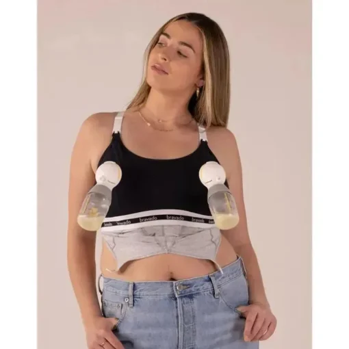 Bravado Designs Clip and Pump Acessório de sutiã de amamentação mãos-livres, preto - A BOMBA DE MAMA NÃO ESTÁ INCLUÍDA