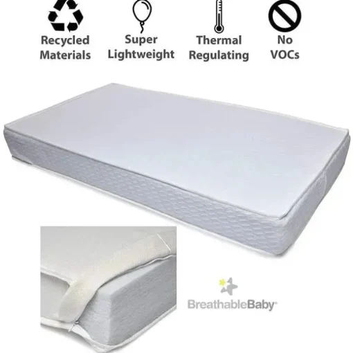 BreathableBaby - Colchão Eco Core 200 de 1 estágio, branco