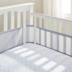 BreathableBaby - Forro de berço de malha respirável clássico, cinza
