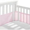 BreathableBaby - Forro de berço de malha respirável clássico, rosa claro