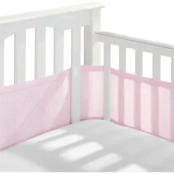 BreathableBaby - Forro de berço de malha respirável clássico, rosa claro