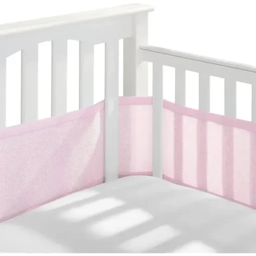 BreathableBaby - Forro de berço de malha respirável clássico, rosa claro