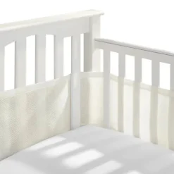 BreathableBaby - Forro de berço de malha respirável clássico, cru