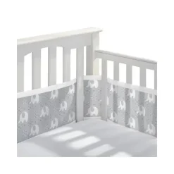 BreathableBaby - Forro de berço de malha respirável clássico, Pacific Elephant Grey