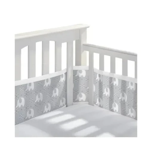 BreathableBaby - Forro de berço de malha respirável clássico, Pacific Elephant Grey