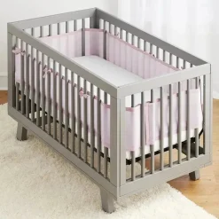 BreathableBaby - Forro de berço de malha respirável clássico, rosa claro