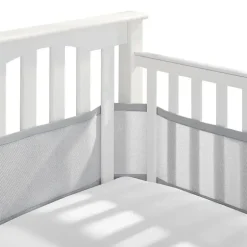 BreathableBaby - Forro de berço de malha respirável clássico, cinza
