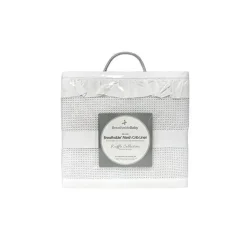BreathableBaby - Forro de berço de malha respirável de luxo, babado branco