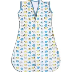 BreathableBaby - Manta Saco Wearable, Névoa Azul com Aplique de Elefante, Pequena