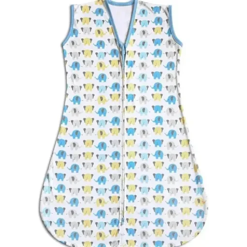 BreathableBaby - Manta Saco Wearable, Névoa Azul com Aplique de Elefante, Pequena
