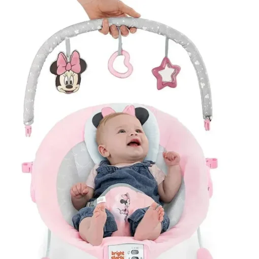 Bright Starts - Baby Disney Minnie Mouse Rosy Skies Bouncer Rosa
