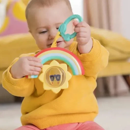 Bright Starts - Brinquedo de atividade para bebês Sun Shaker Shake &amp; Glow
