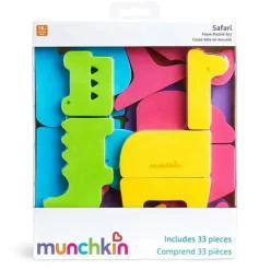 Brinquedo de banho de quebra-cabeça de espuma Munchkin Safari, conjunto de 33 peças