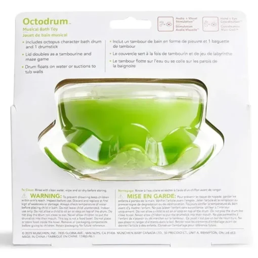 Brinquedo de banho musical 3 em 1 Munchkin Octodrum, verde