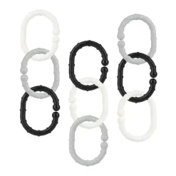 Brinquedos de dentição Nuby - 18 unidades vinculáveis, preto/cinza/branco