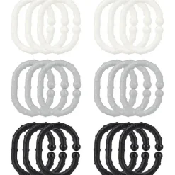 Brinquedos de dentição Nuby - 18 unidades vinculáveis, preto/cinza/branco