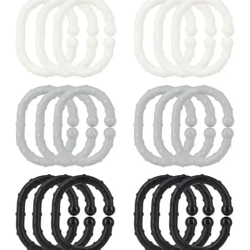 Brinquedos de dentição Nuby - 18 unidades vinculáveis, preto/cinza/branco