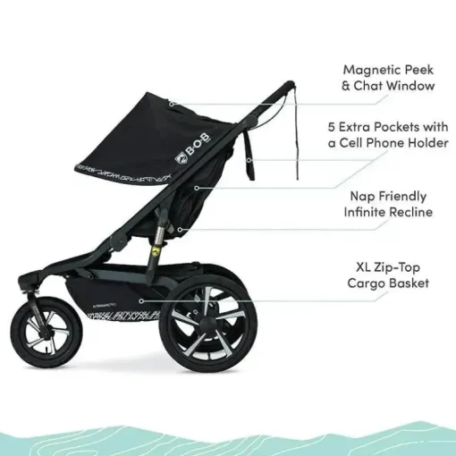Britax - BOB Gear Alterrain Pro Carrinho de corrida para todos os climas, Lunar