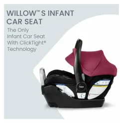 Britax - Cadeira Auto Infantil Willow S com Base Anti-Rebote Alpina, Ruby Onyx