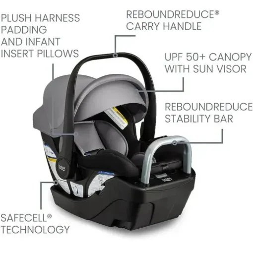 Britax - Cadeira Auto Infantil Willow S com Base Alpina Anti-Rebote, Grafite Onyx