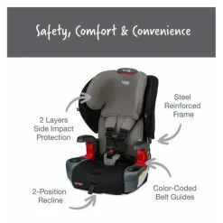 Britax - Cresça com você ClickTight Harness Booster Assento de carro, contorno cinza