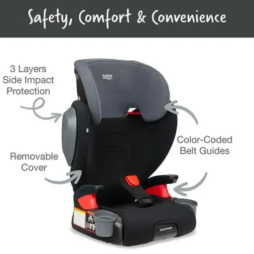 Britax - Highpoint 2-Stage Belt Positioning Booster Car Seat, Black Ombre