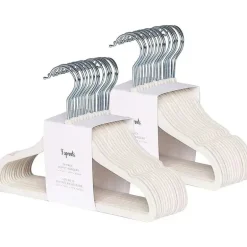 3 brotos - 15 unidades de cabides de veludo para bebês, creme