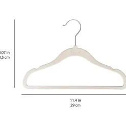 3 brotos - 15 unidades de cabides de veludo para bebês, creme