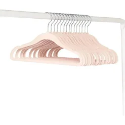 3 brotos - 15 unidades de cabides de veludo para bebês, rosa