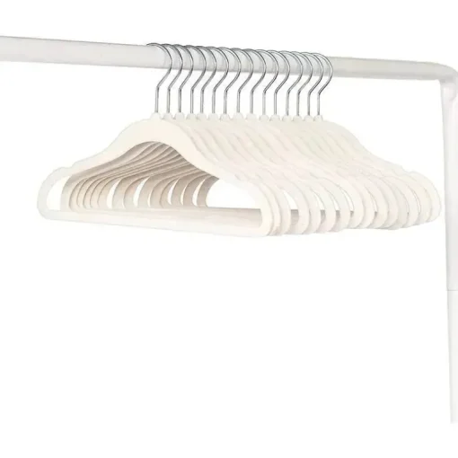 3 brotos - 15 unidades de cabides de veludo para bebês, creme