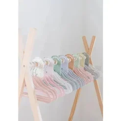 3 brotos - 15 unidades de cabides de veludo para bebês, creme
