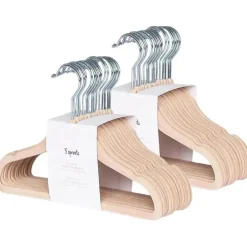 3 brotos - cabides de veludo para bebês, antiderrapantes, duráveis, pacote com 15, avelã