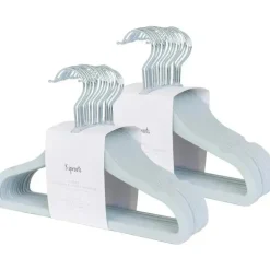 3 brotos - cabides de veludo para bebês, antiderrapantes, duráveis, pacote com 15, azul
