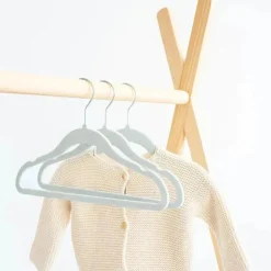 3 brotos - cabides de veludo para bebês, antiderrapantes, duráveis, pacote com 15, azul