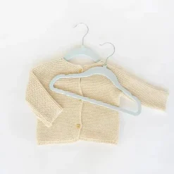 3 brotos - cabides de veludo para bebês, antiderrapantes, duráveis, pacote com 15, azul