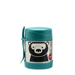 3 brotos - pote de comida de aço inoxidável, urso
