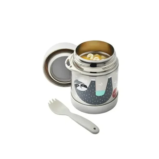 3 brotos - pote de comida de aço inoxidável, preguiça