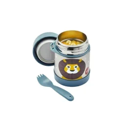 3 brotos - pote de comida de aço inoxidável, leão