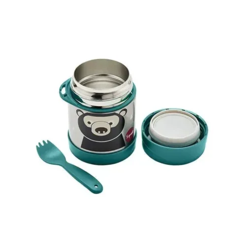 3 brotos - pote de comida de aço inoxidável, urso